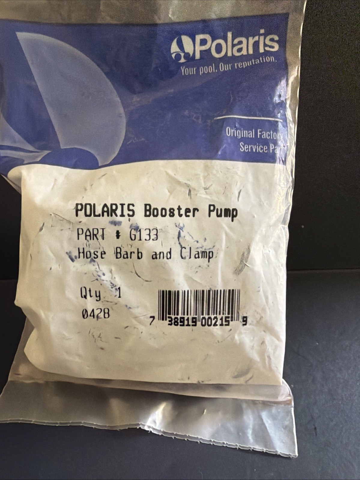 Polaris Pool Systems G133 Hose Barb & Clamp Kit for Booster Pump PB4-60 NIP
