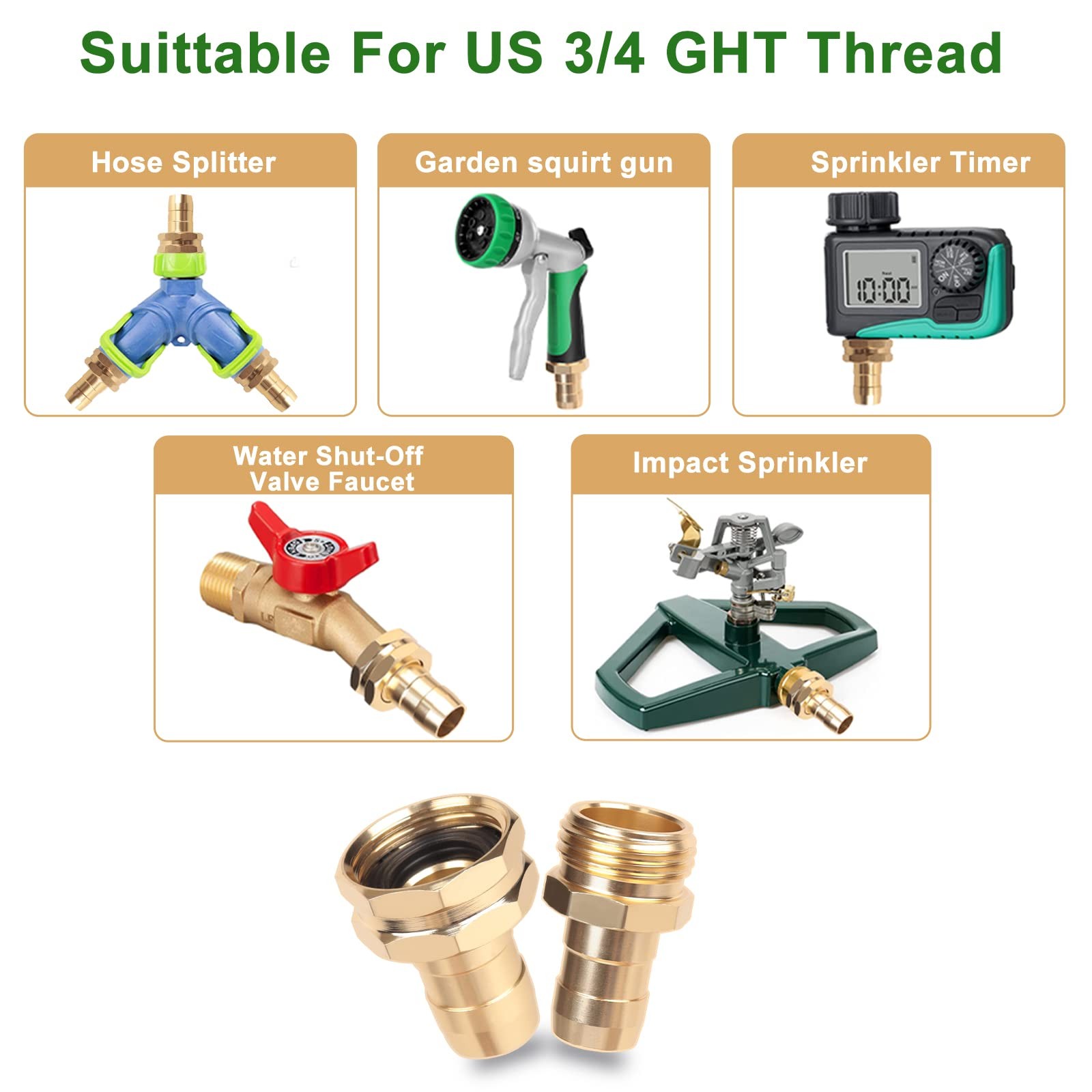 Hose repair kit,（3 Sets）garden hose 3/4 inches, Gold Silver Red