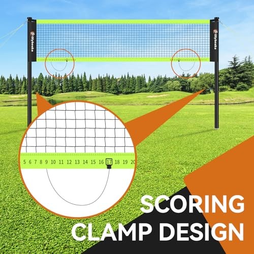12ft Black Anti-Sagging Badminton Net Set for Backyard Beach