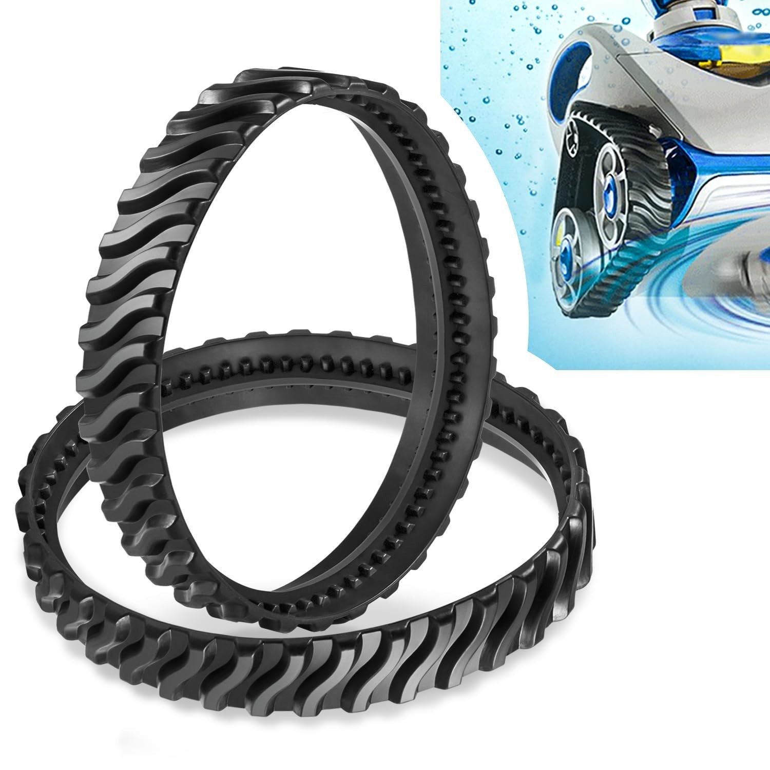 Track Replacement for Zodiac MX6 MX8 Pool Cleaners – Heavy Duty Rubber Wheel Bel