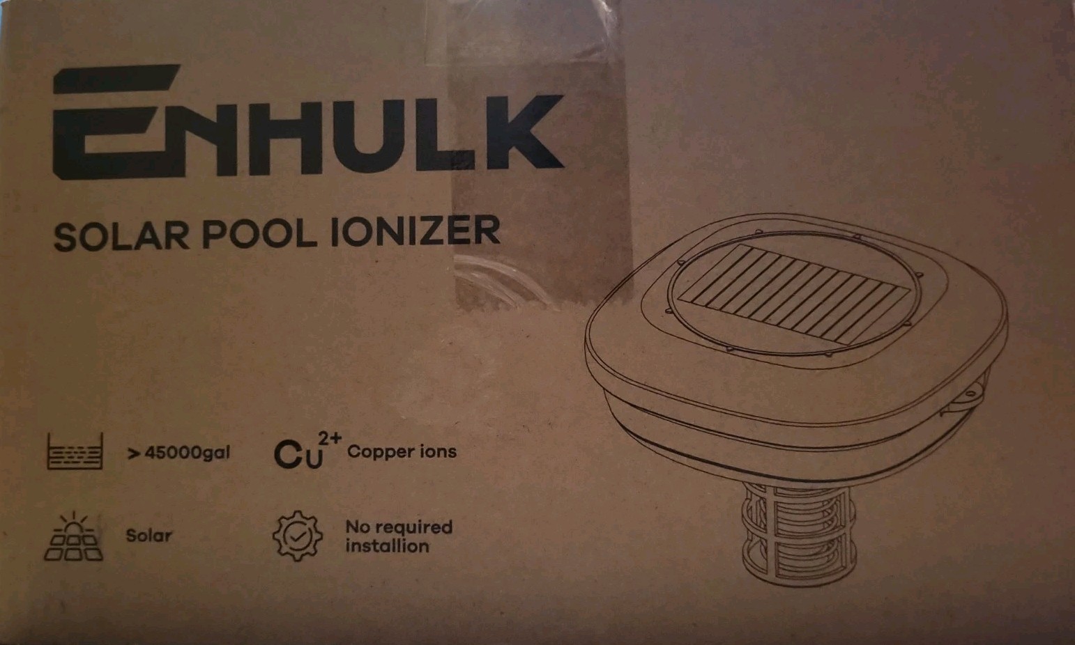 Enhulk PI25 Pro Solar Pool Ionizer NEW Up to 50k Gal Above Inground Copper Anode