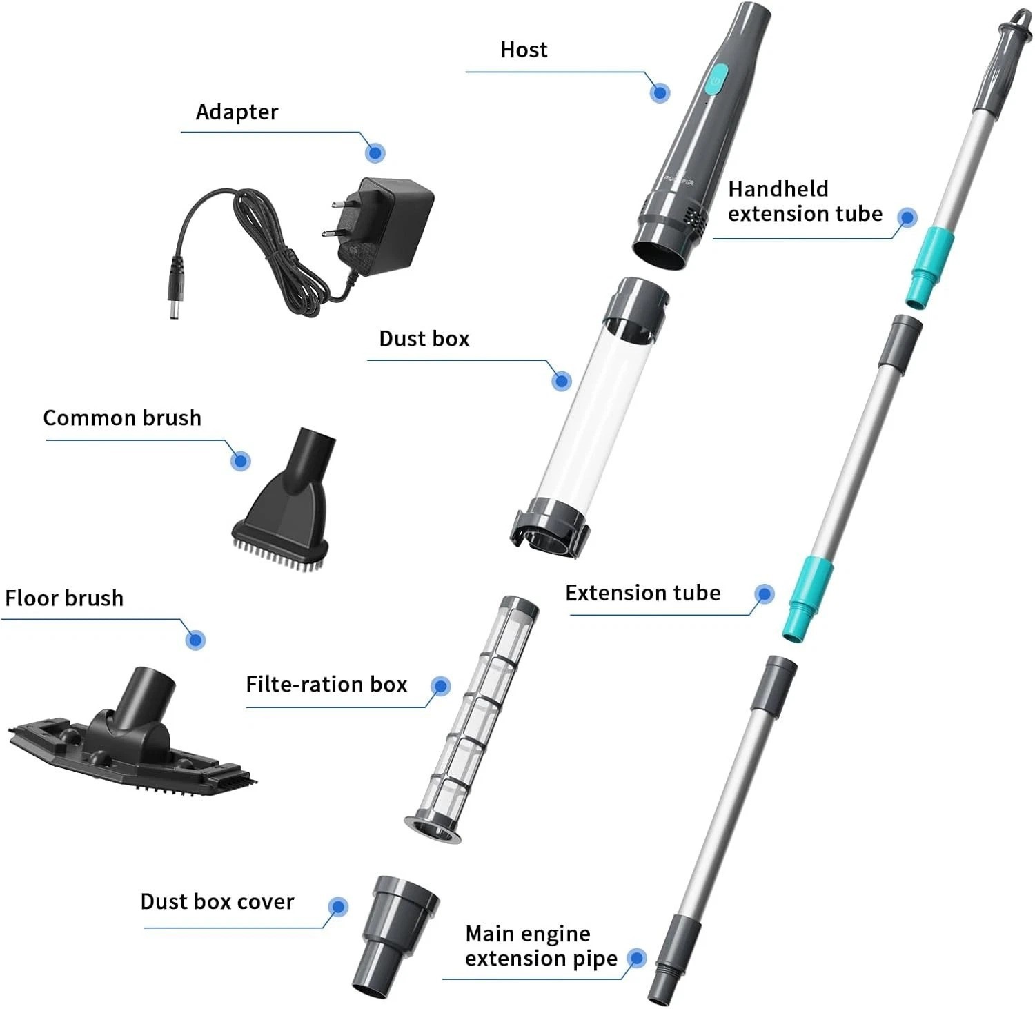 Cordless Hot Tub Vacuum Cleaner – 20W Strong Suction, Low Noise Operation