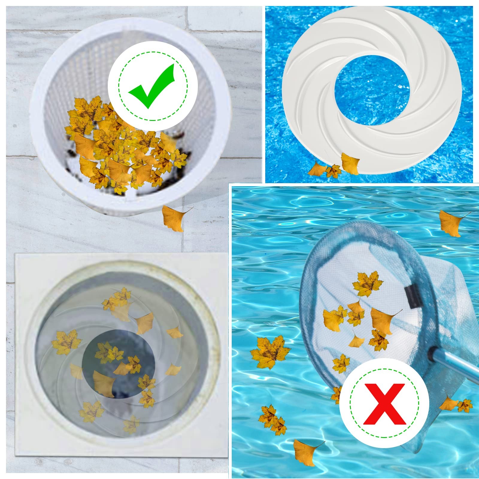 Pool Skimmer Swirl, Inground Swimming Pool Vortexs Skimmer Functional Streaml…