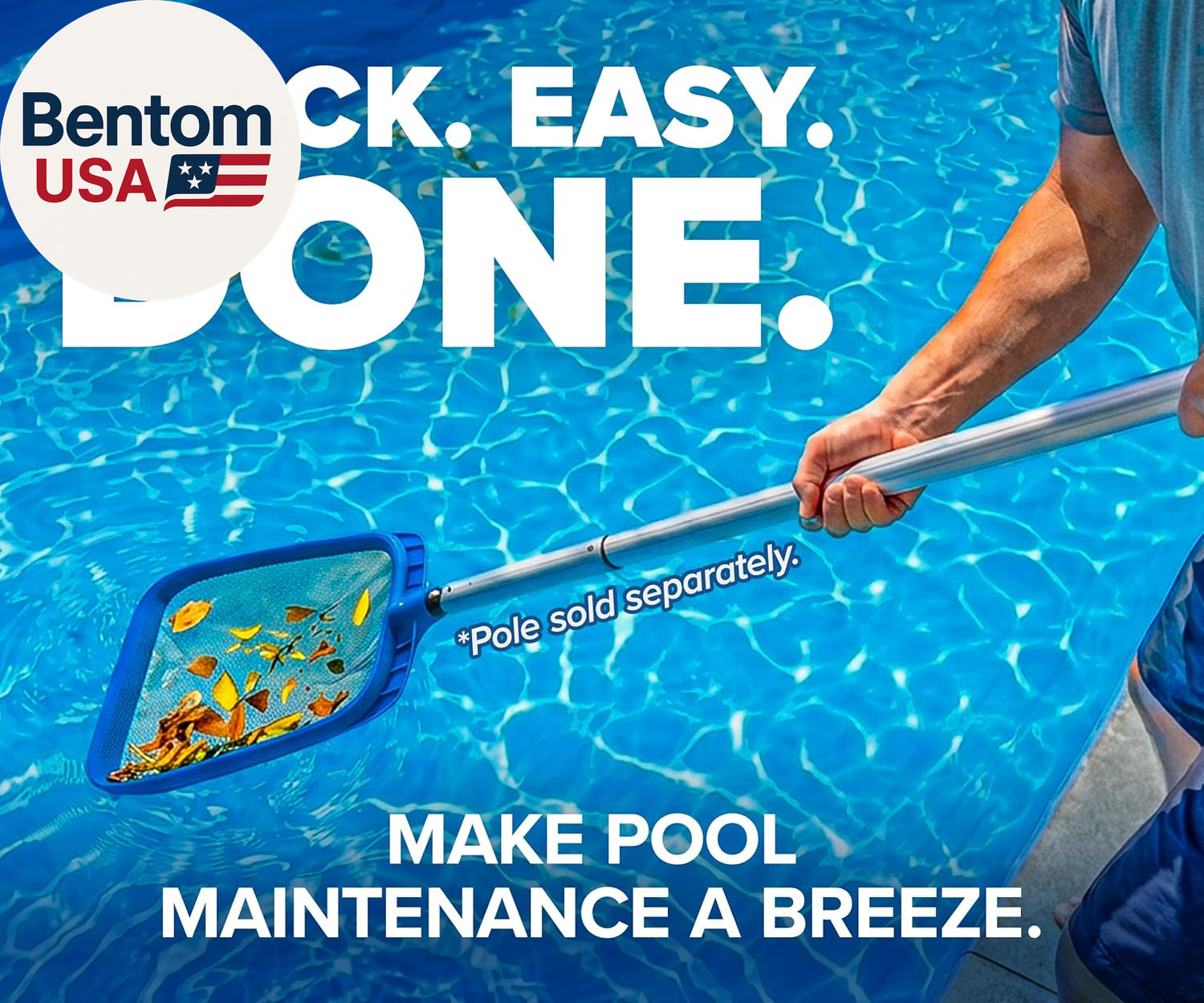 Pool Leaf Skimmer Net for Cleaning // Heavy Duty Pool Leaf Skimmer Attachment –