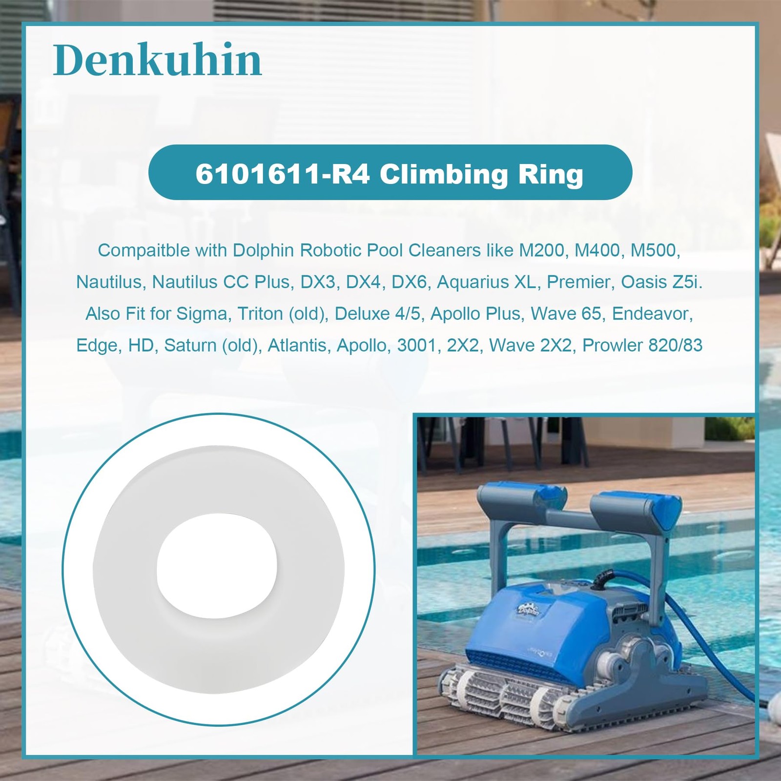 Climbing Ring 6101611-R4 Replace for Maytronic Dolphin Robotic Pool Cleaners …