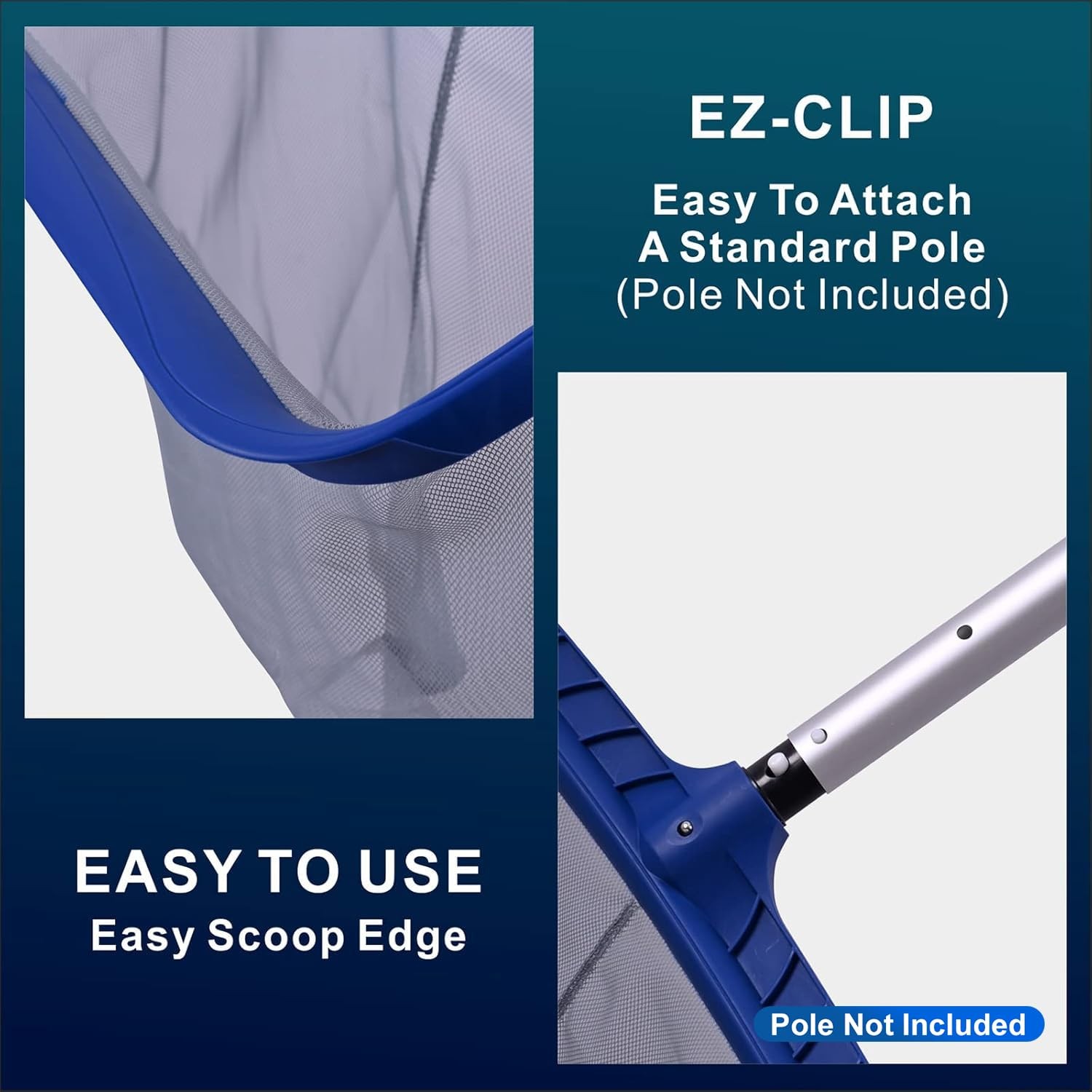 Large Capacity Pool Skimmer Net with Durable Frame for Effortless Cleaning