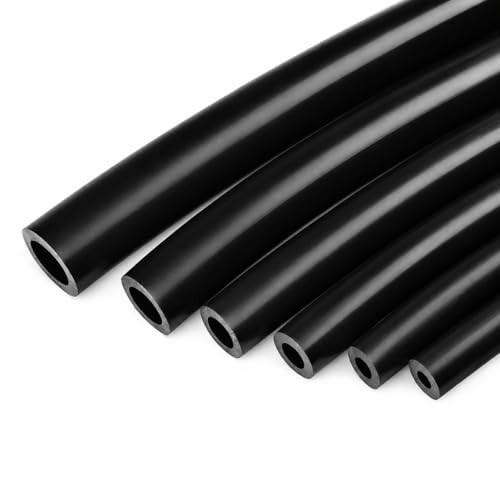 Silicone Vacuum Hose Kit 6PCS 5FT Tubing (1/8&Prime; to 5 Feet (Tubing Only) Black