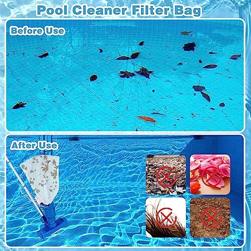 4 Pack Pool Leaf Vacuum Net Bag Replacement for Swimming Pool