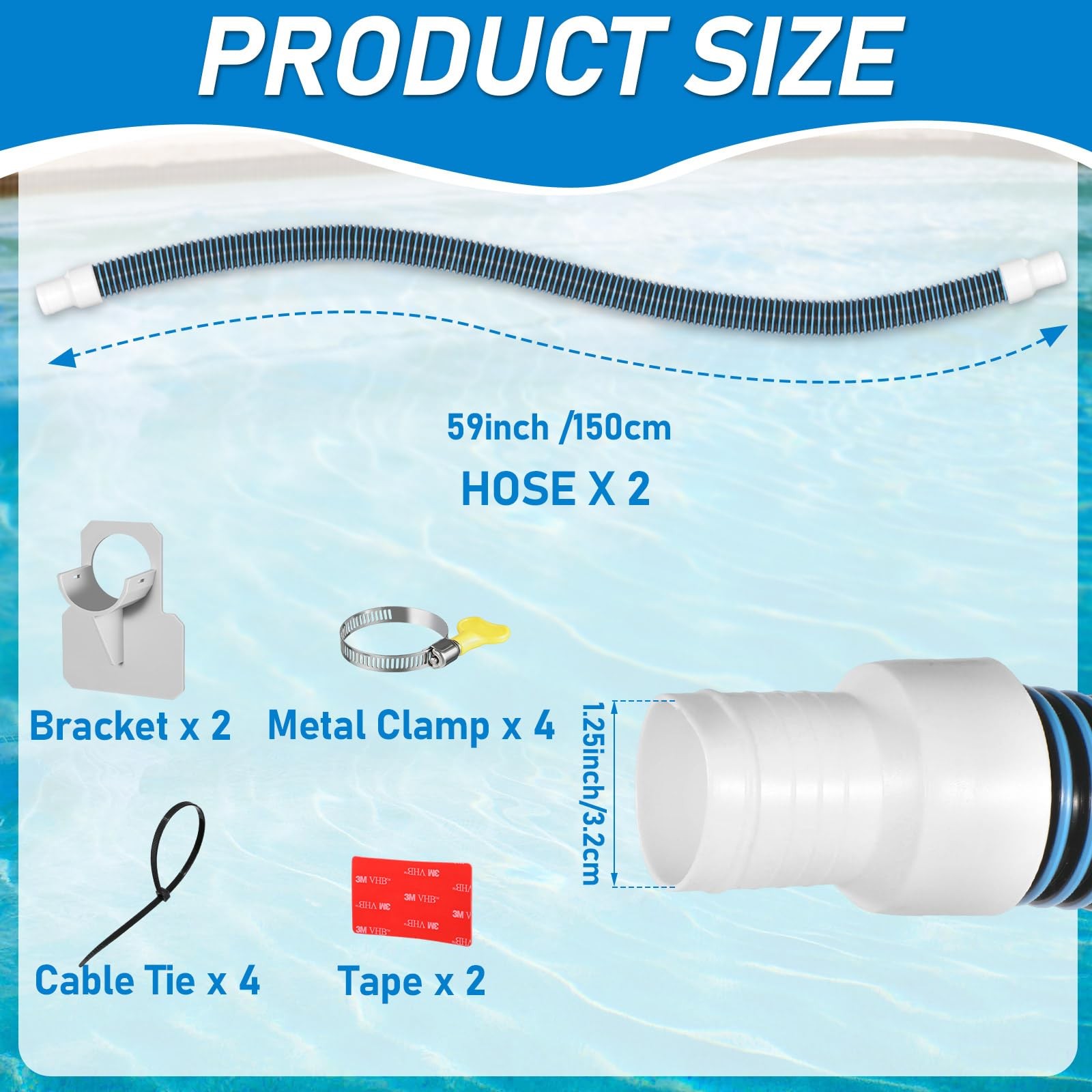 Conderyang 2Pack 1.2559In Eva Pool Professional Hoses 2026 Upgrade Flexible