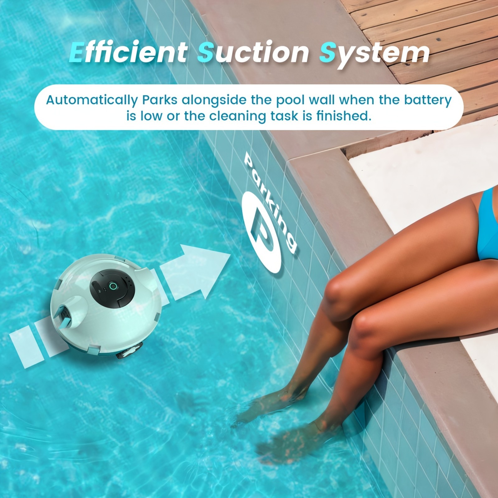 Powerful Suction Pool Robot – This cleaner boasts IPX8 waterproof durability and