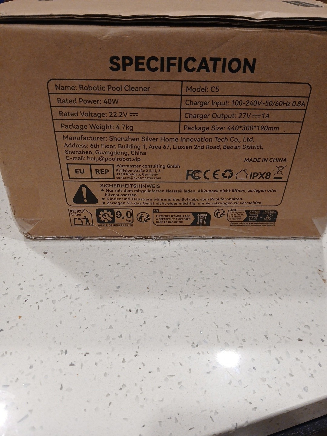 Zebary C5 cordless robotic pool cleaner,