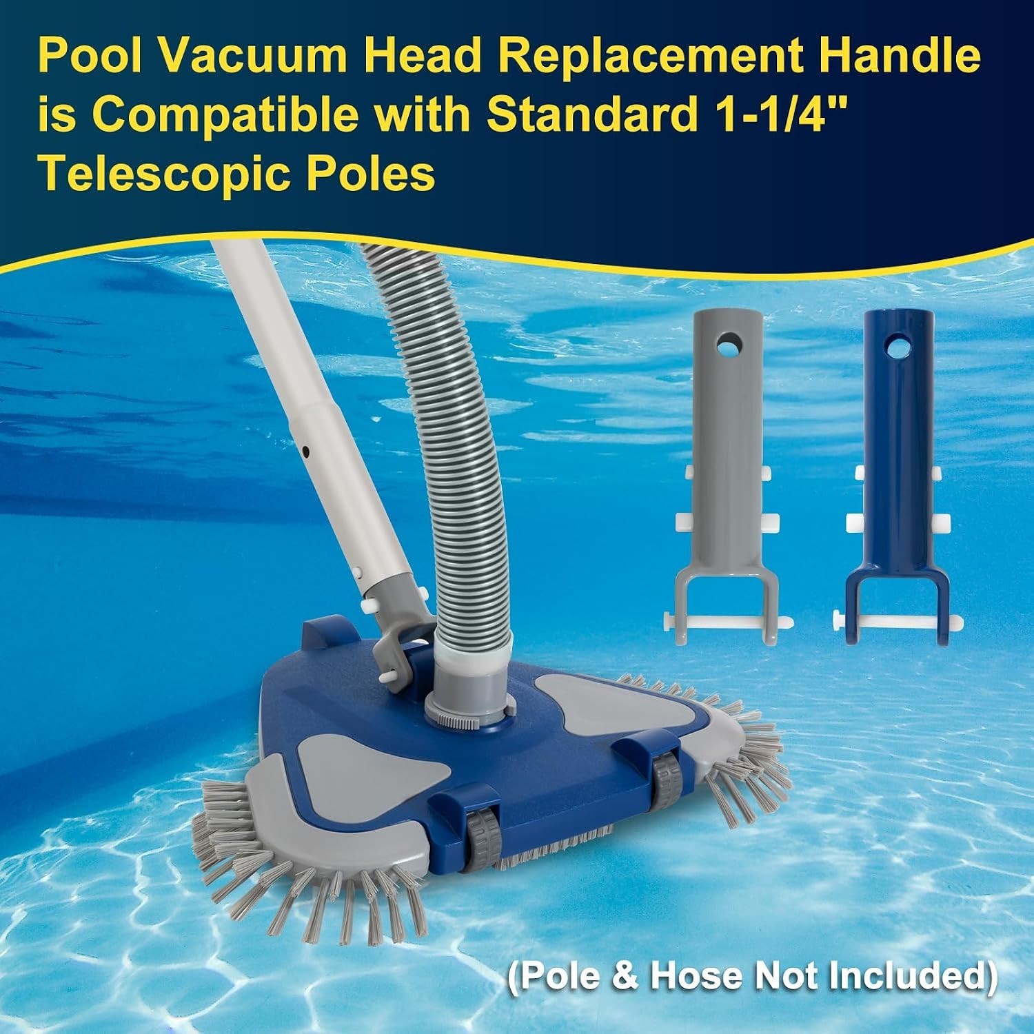2Pcs Pool Vacuum Head Handle Replacement Parts with EZ Clip and Pin Set, Suit…