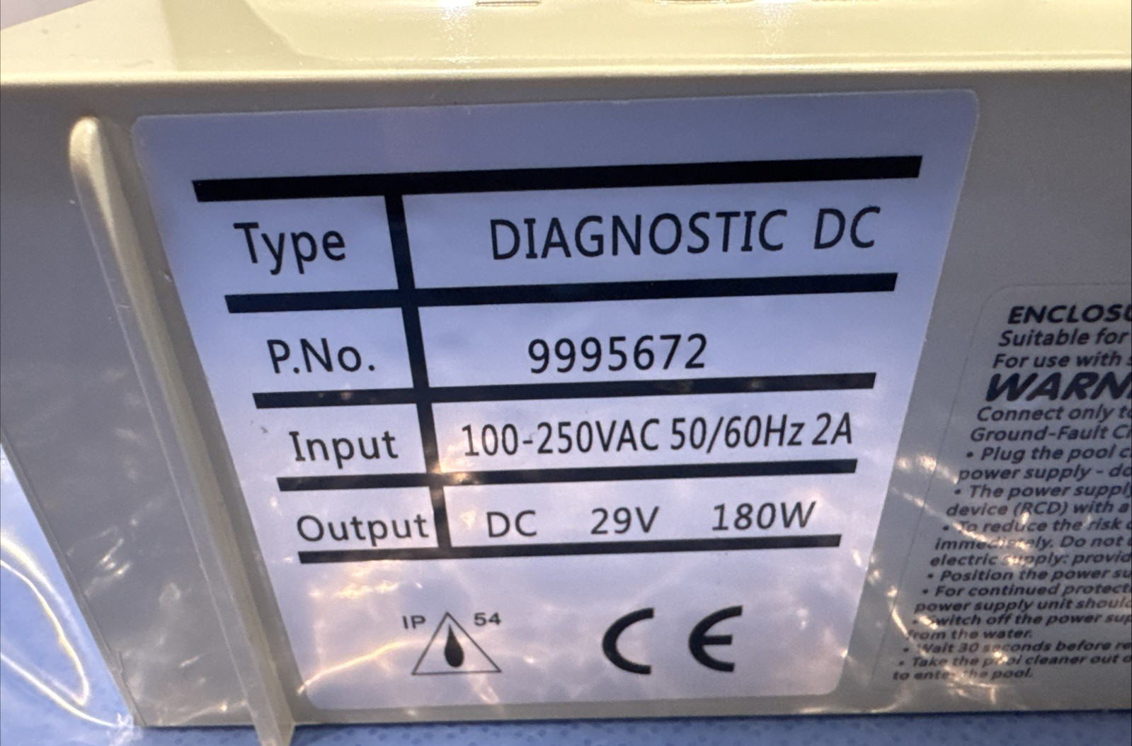 9995672-US-ASSY Advanced Power Supply 180W with Weekly Timer for Dolphin Cleaner