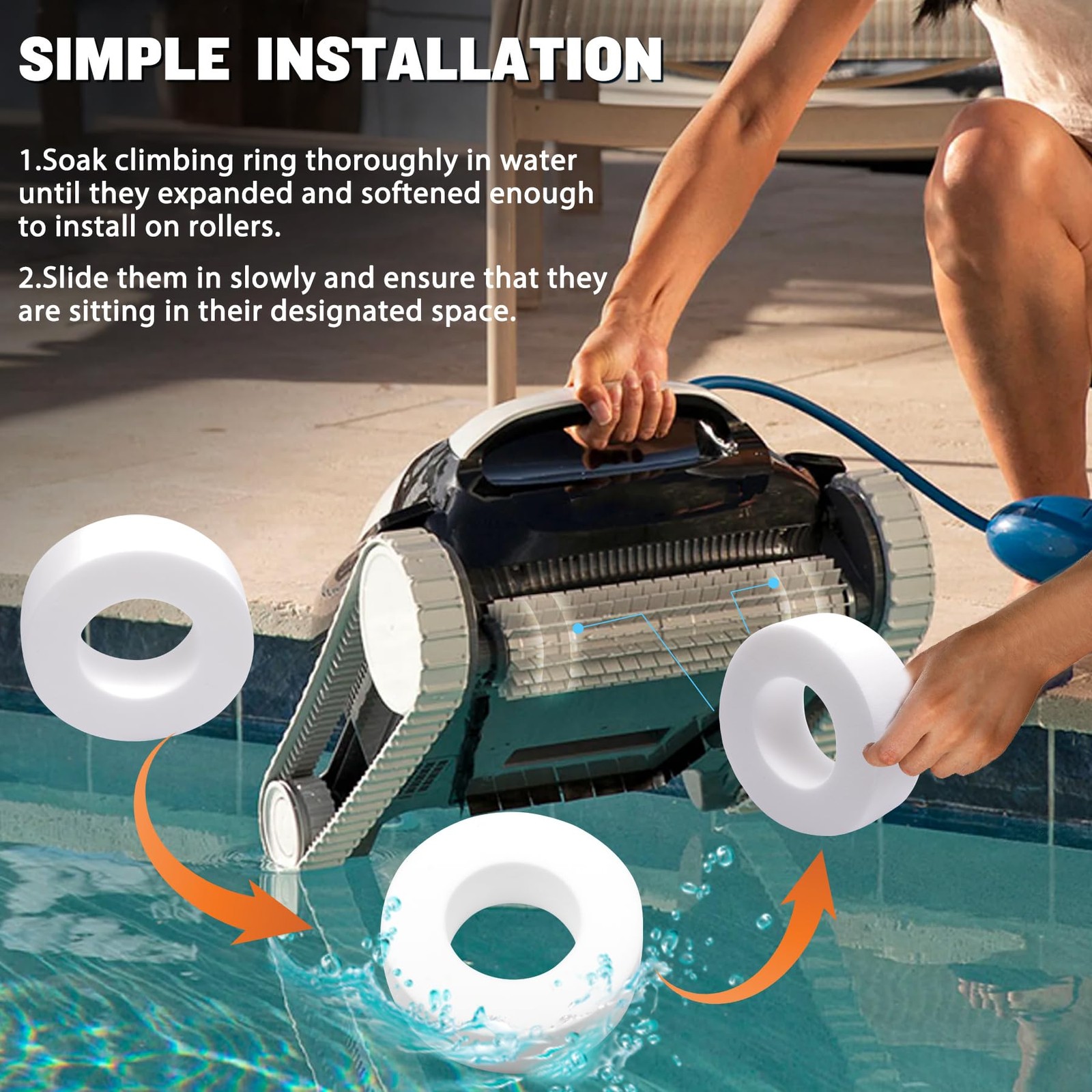 Climbing Foam Ring Replacement for Dolphin Robotic Pool Cleaners (4 Pack)