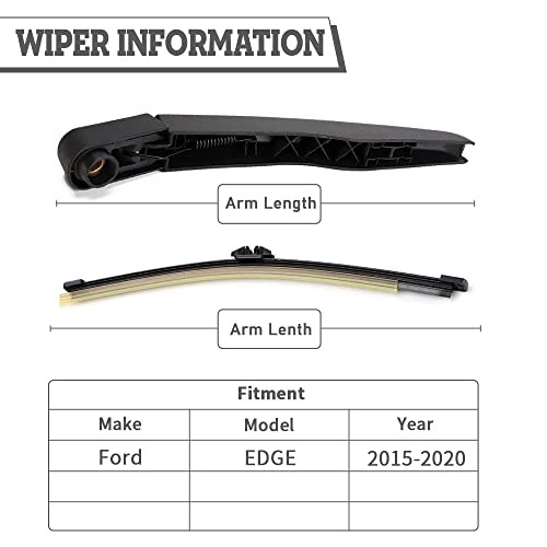 Rear Wiper Arm & Blade Kit, Exact-Fit Replacement for ford edge 2015-2024