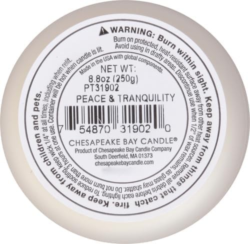 Scented Candle Peace + Tranquility (Cashmere Jasmine) Medium Jar Home Décor