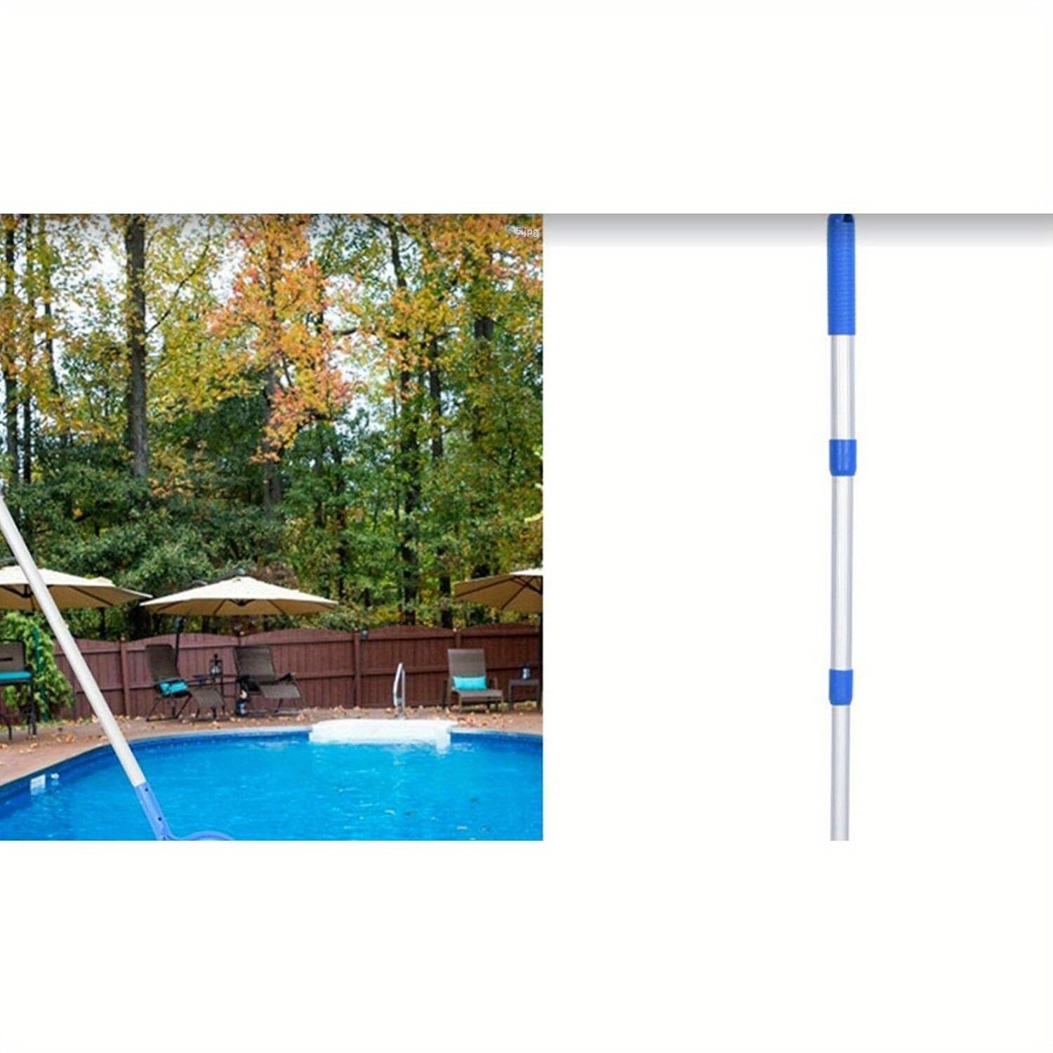 Aluminum Telescopic Pool Pole- Connects to Nets& Brushes | Durable Swimming Tool