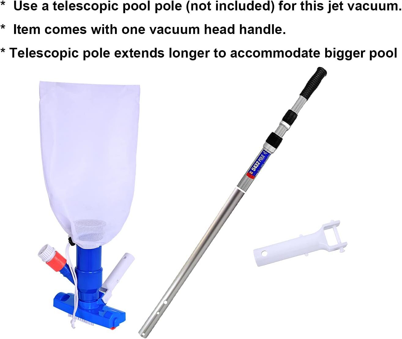 Pool Spa Vacuum Cleaner w/Brush for Above Ground Pools, spa (Pole NOT Included)