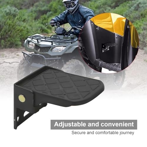 Four Wheeler Foot Pegs Pairs Metal and Non-Slip Tread ATV Foot Rests Kit Black