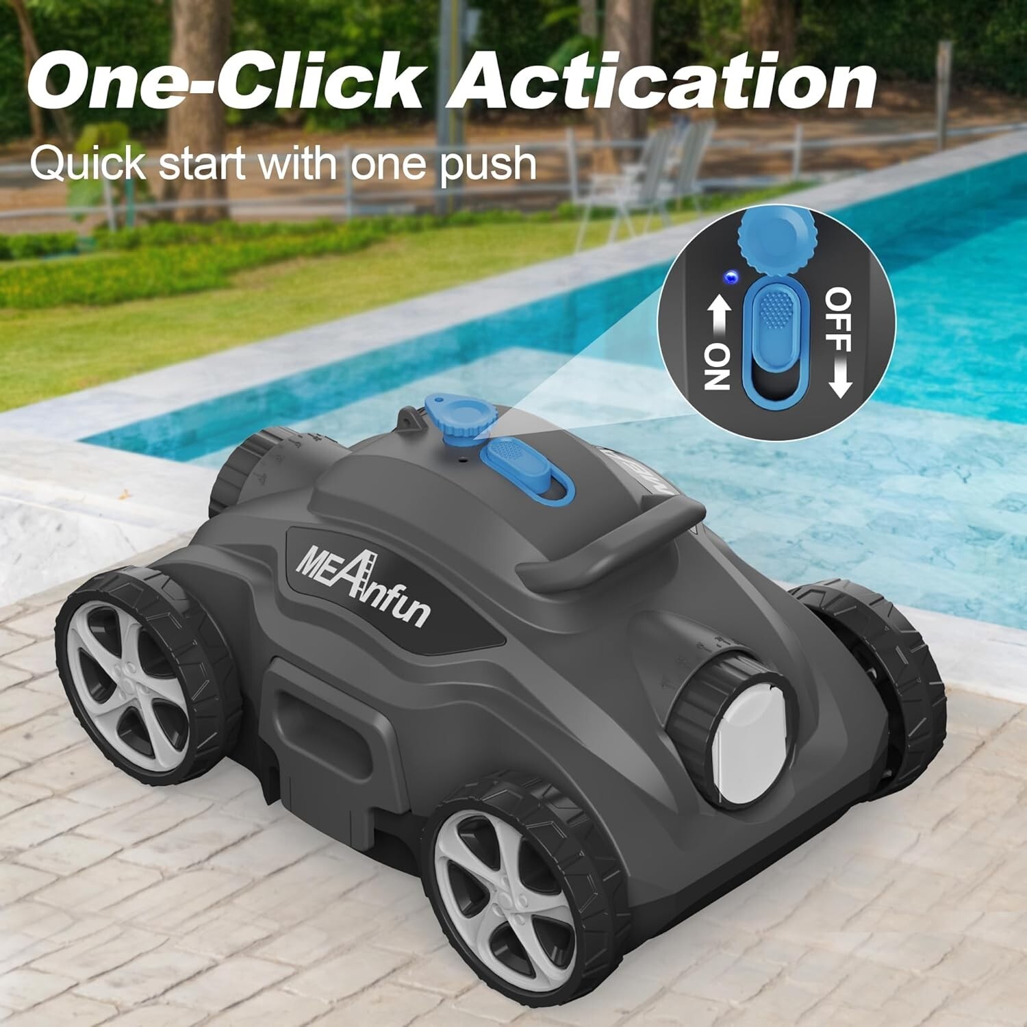 2024 New Cordless Robotic Pool Vacuum Cleaner, Last 110 Mins & Clean 1076 Sq. Ft