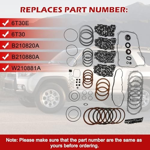 6T30E 6T30 Master Rebuild Kit Transmission for 2009-2014 Chevy Aveo 1.6L, for