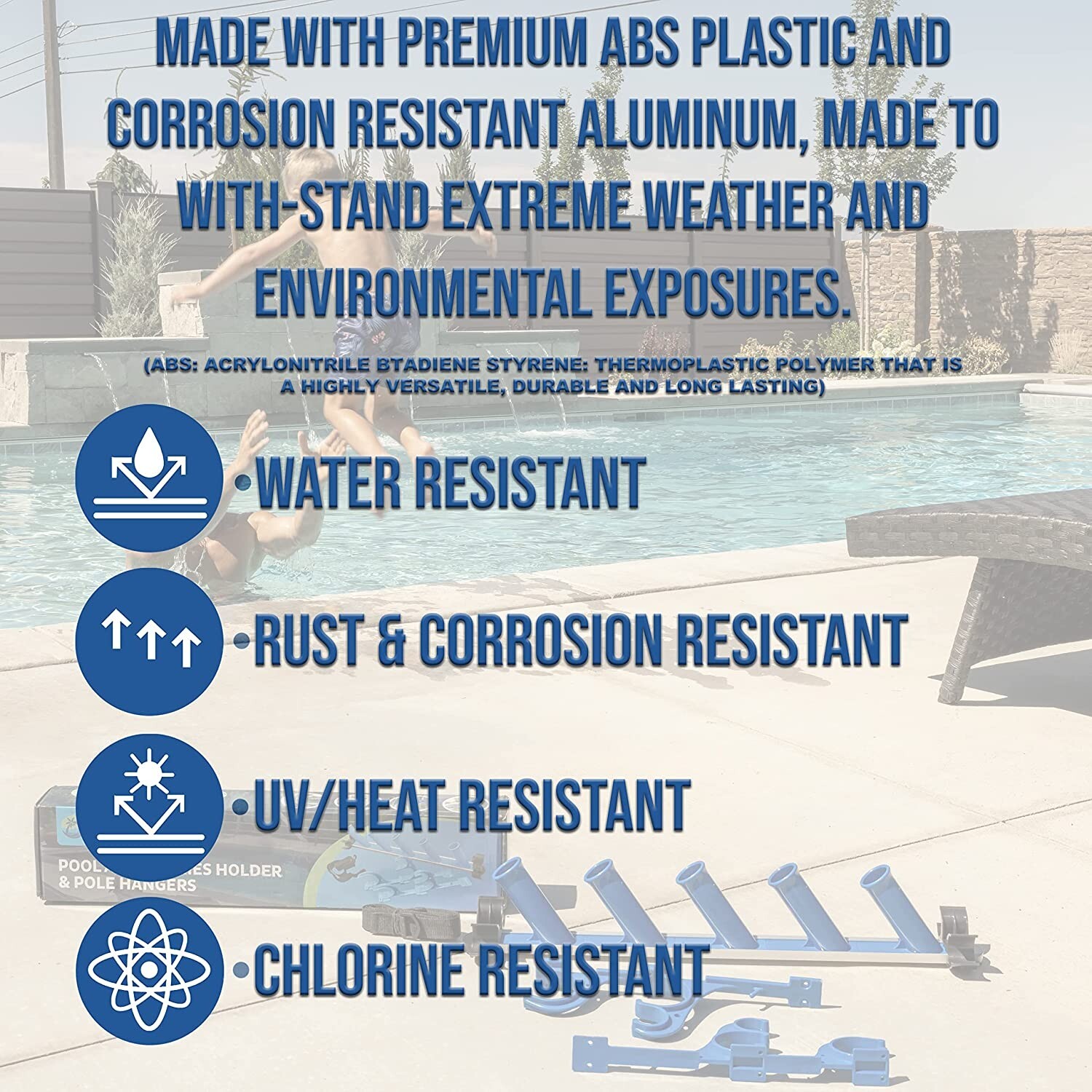AquaMate Oasis Pool Tool Organizer, Pole Hangers, Vacuum Hose Harness