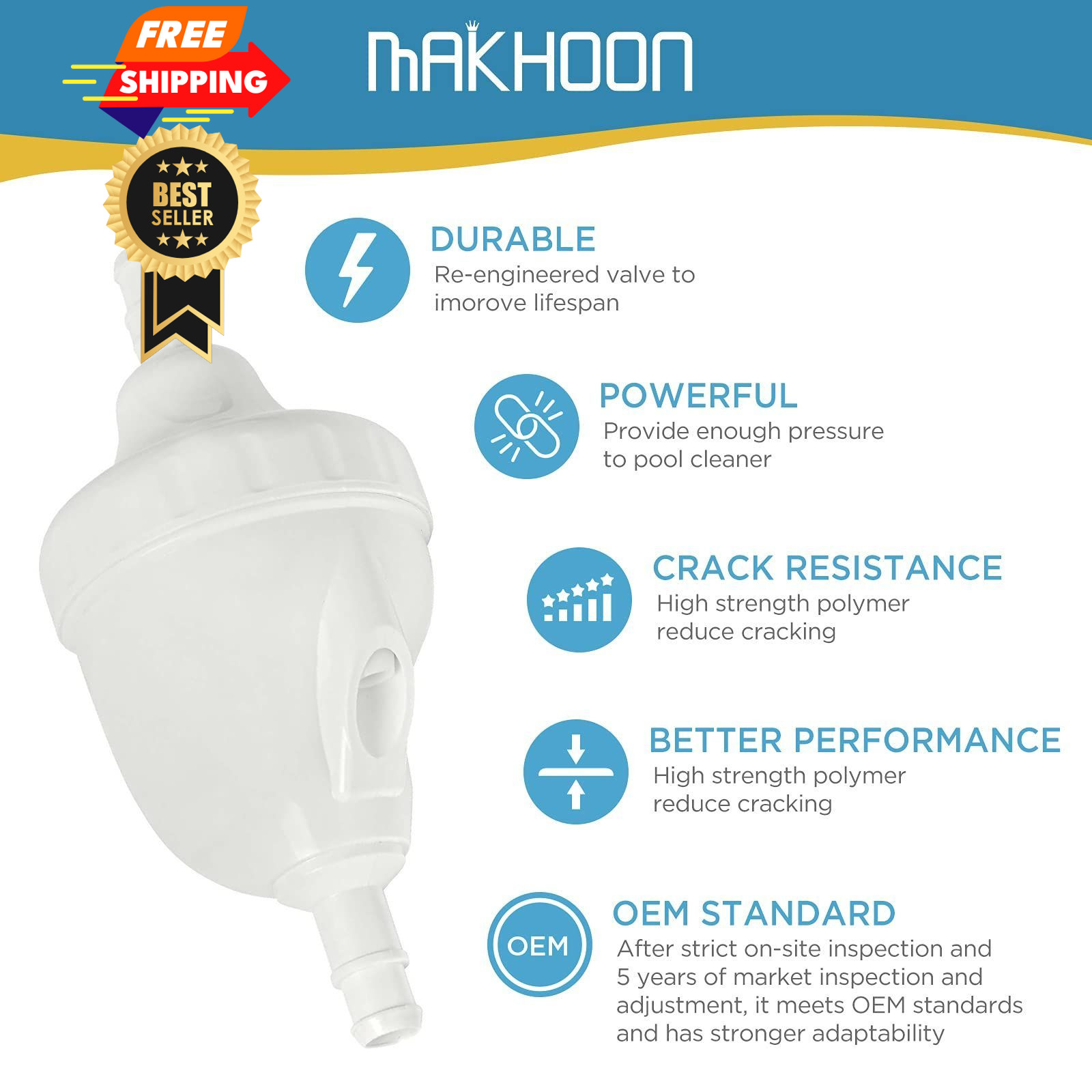 MAKHOON Upgraded G52 Backup Valve Replacement for Polaris Pool 1.25 inches