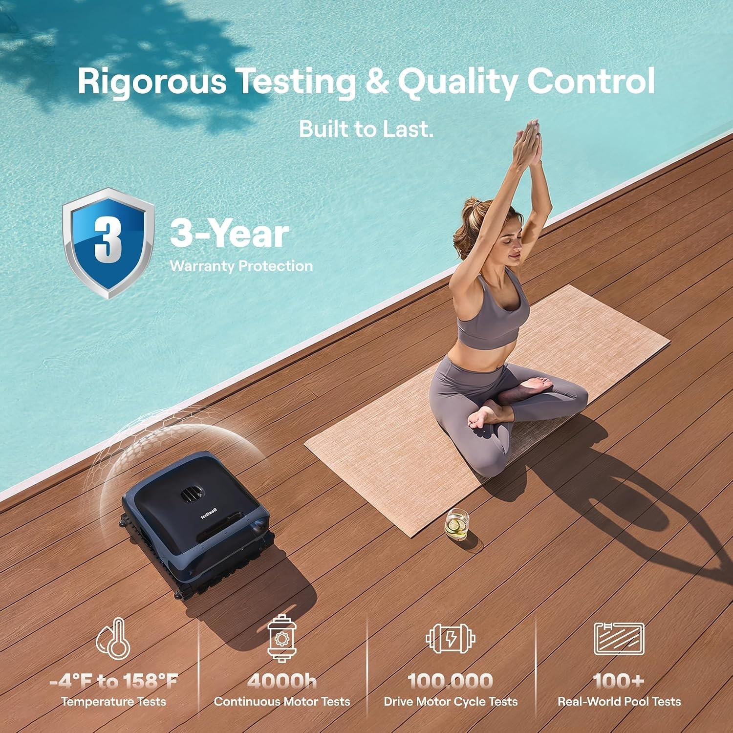 Beatbot Sora 70 Pool Vacuum Robot, 360° Top-to-Bottom Cleaning, Smart Surface