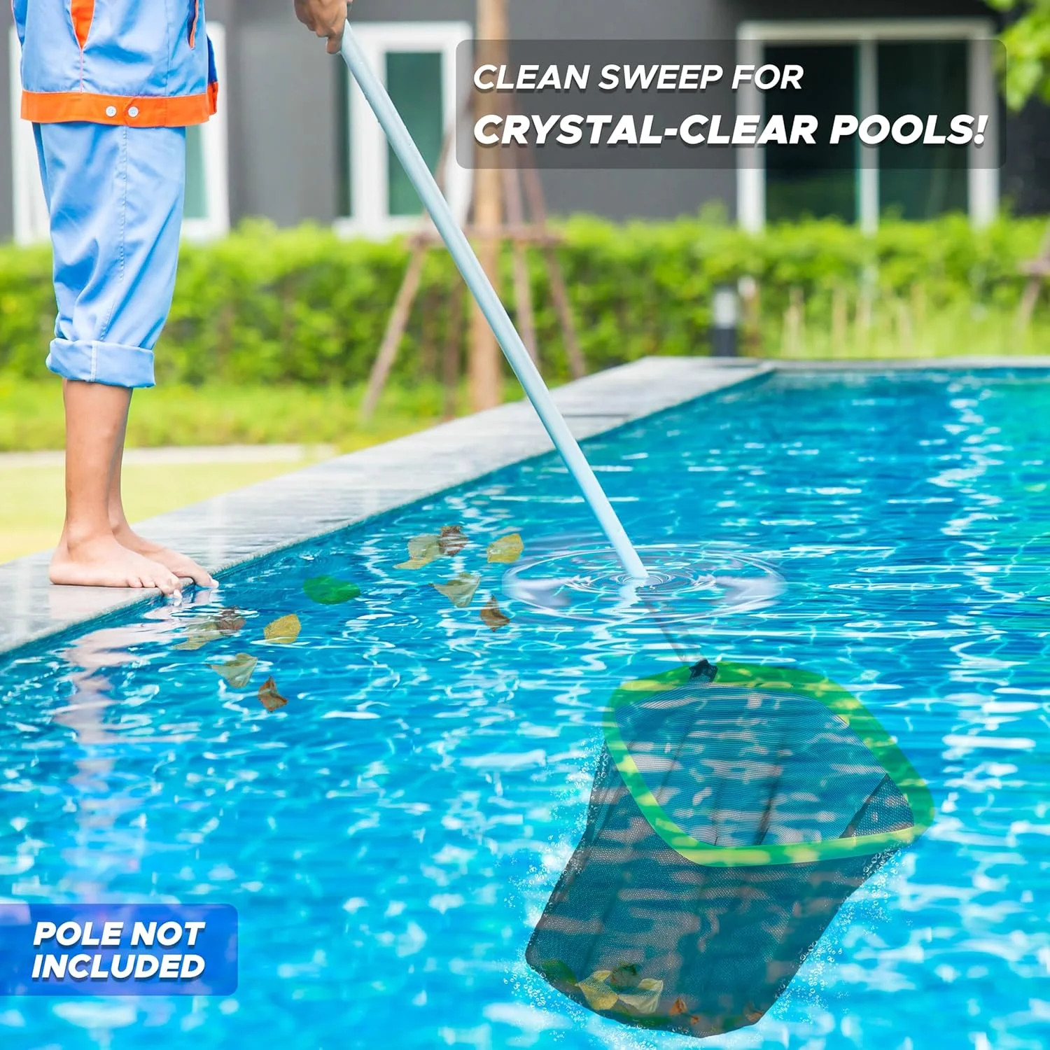 EcoNour Large 17.5&Prime; Pool Leaf Net, Heavy Duty Pool Skimmer Net with Reinforced D