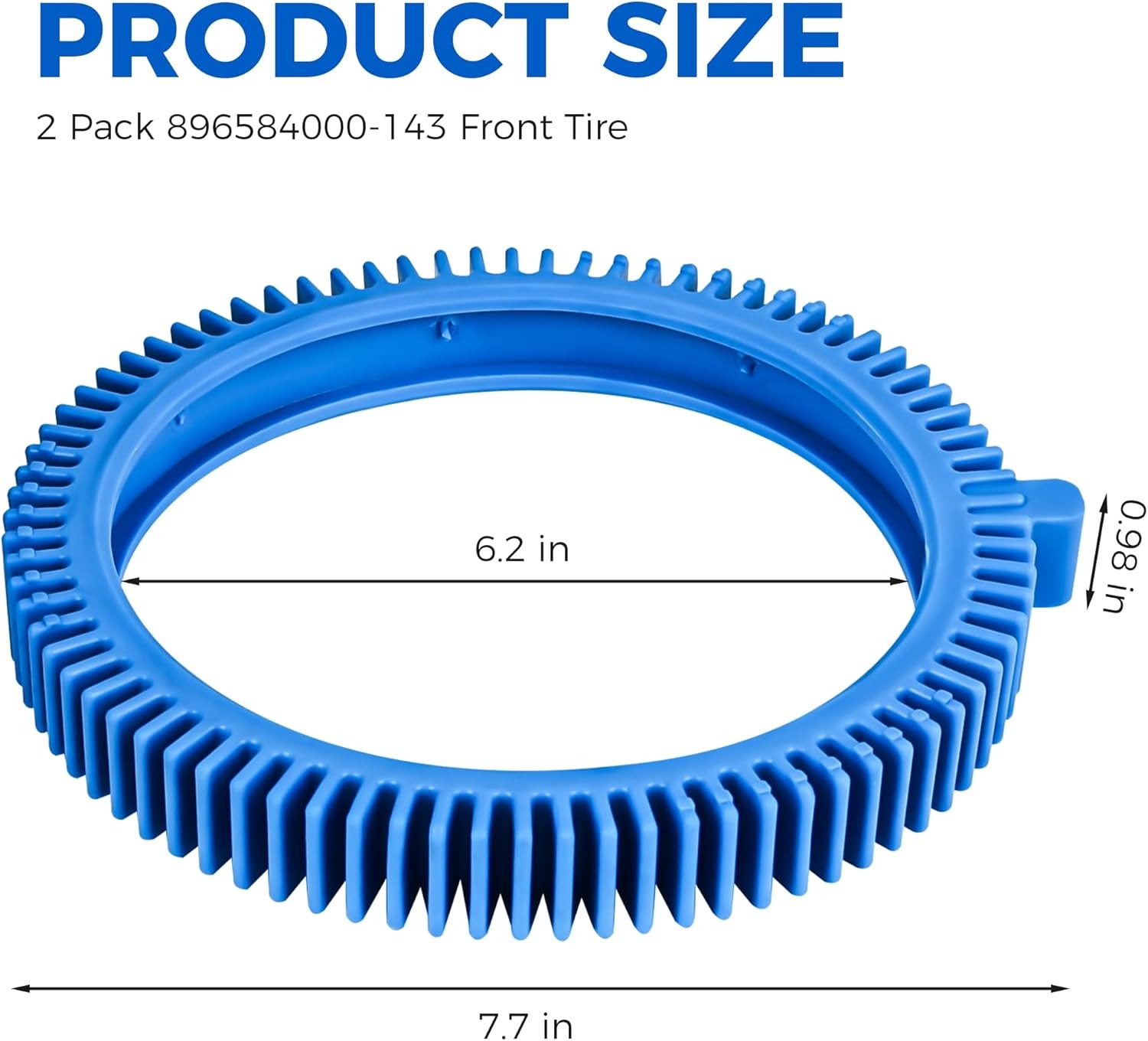 2 Pack 896584000-143 Blue Front Tire Kit with Super Hump, Pool Cleaner Tires