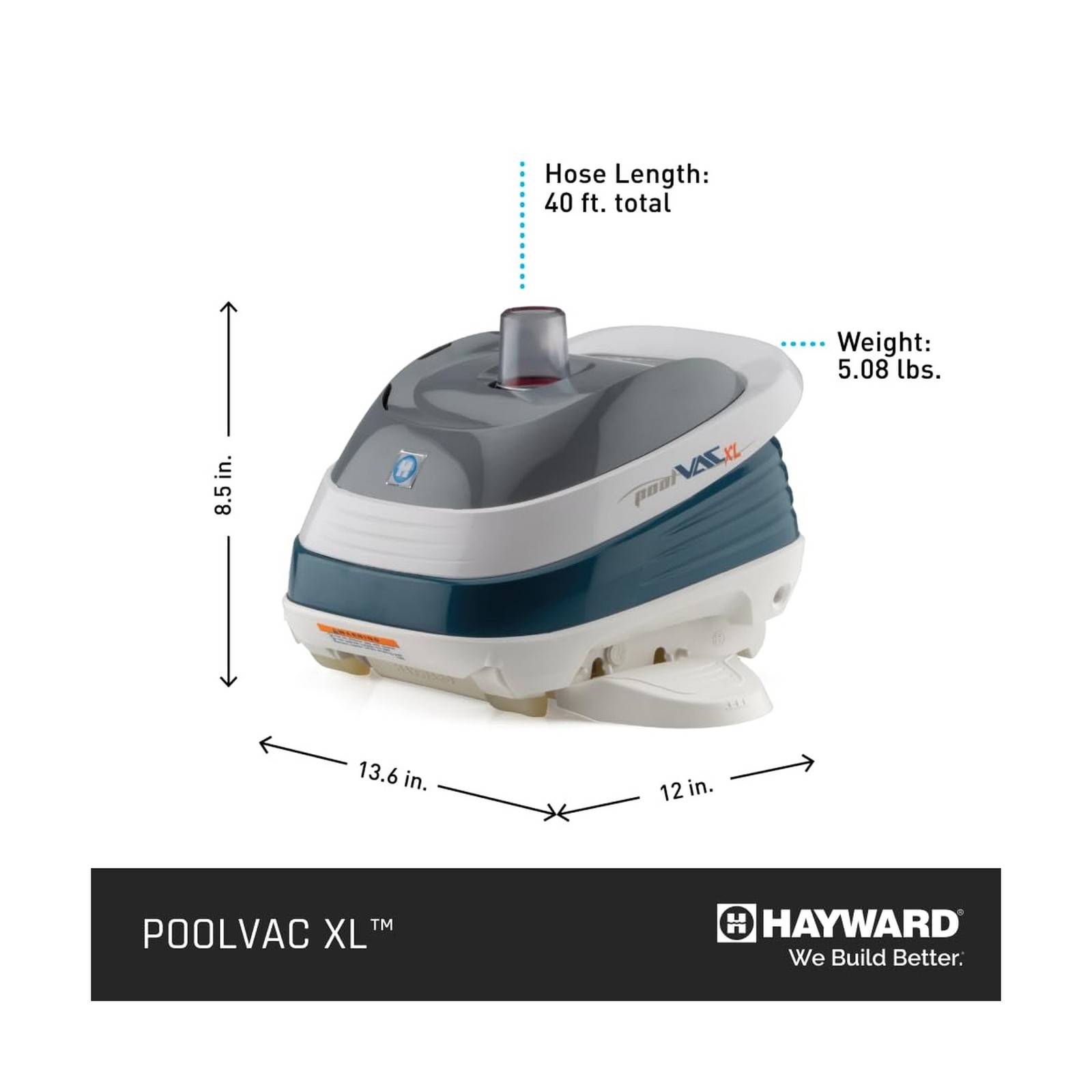 Hayward W32025ADC PoolVac XL Automatic Inground Pool Vacuum Cleaner, Suction …