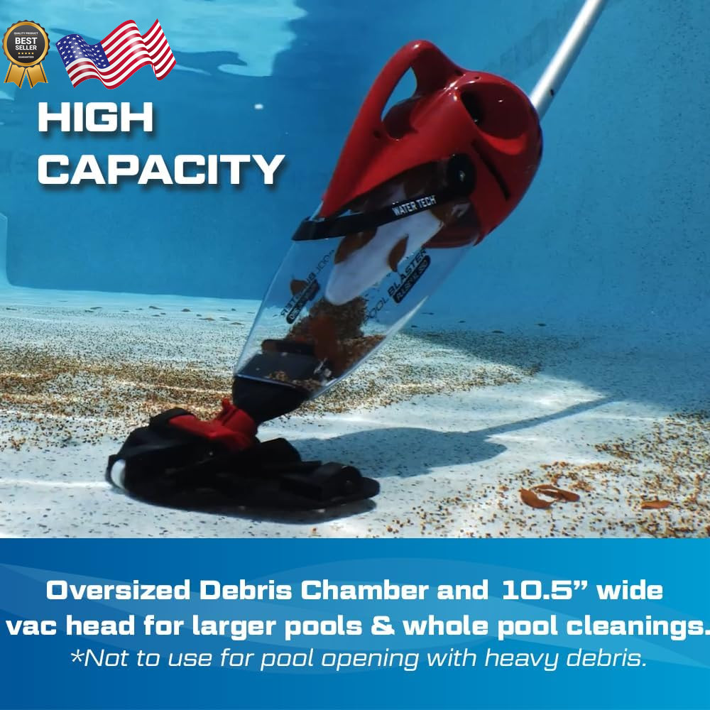 POOL BLASTER Pulse XL 350 Cordless Pool Vacuum, up to 60 Min Runtime XL Capa