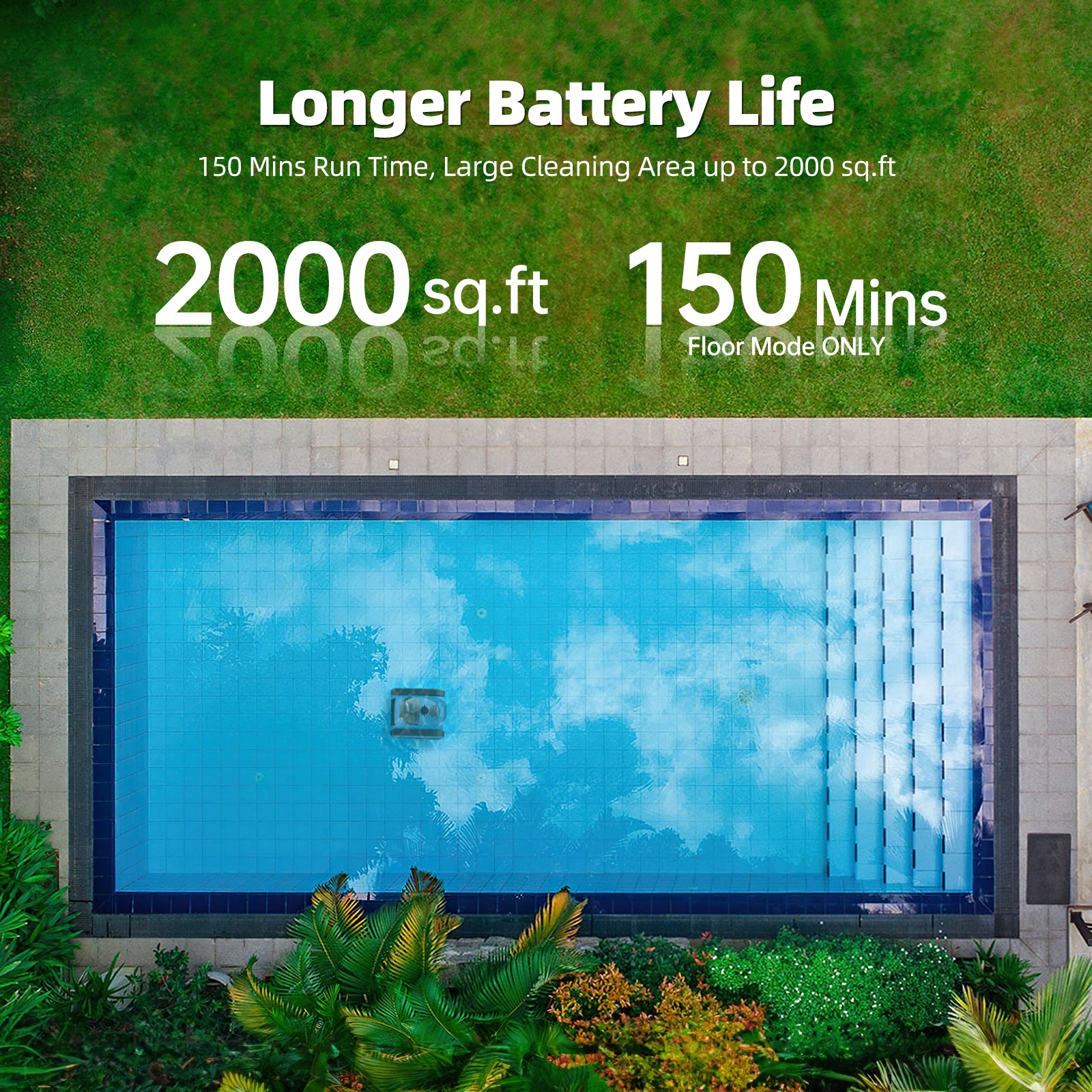 Robotic Pool Cleaner Pool Vacuum Cordless Wall Climbing for Above Inground Pools