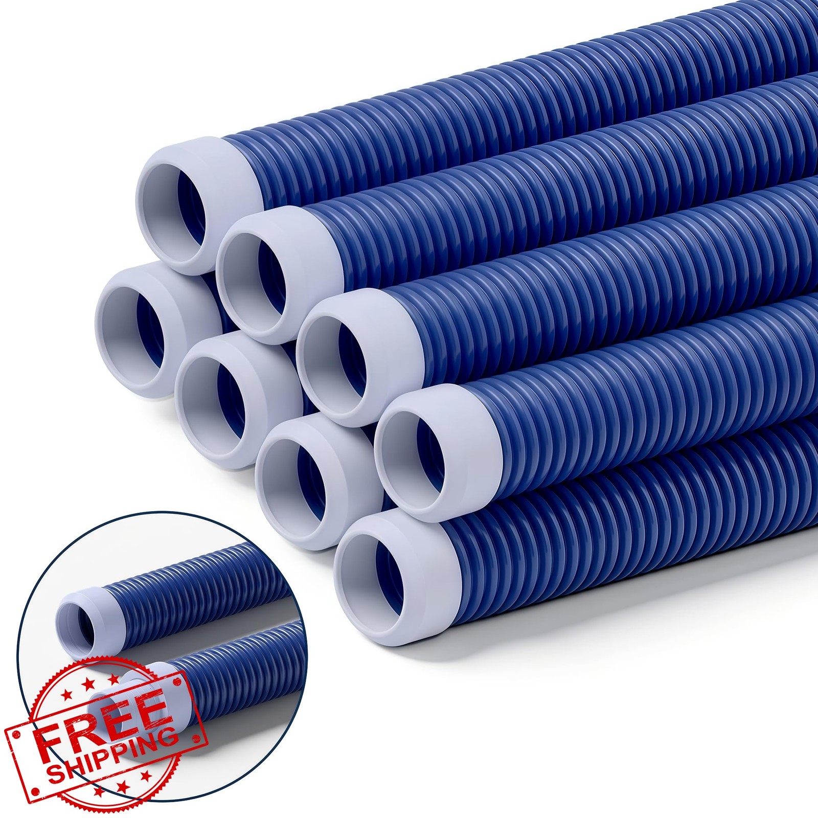 MUSCCCM Pool Vacuum Hose 1.5&Prime; Blue Set