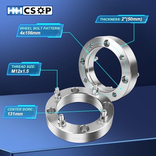 4×156 2&Prime; ATV Wheel Spacers for Polaris RZR 900 2015-2017 – Silver