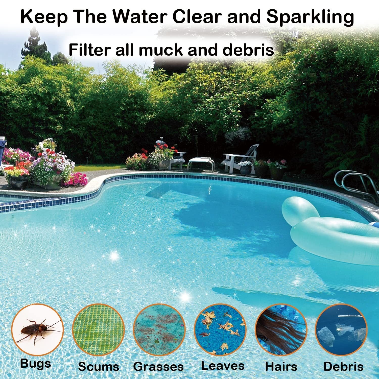 100 Pack Reusable Pool Skimmer Socks for Above Ground & Inground Pools – Durable