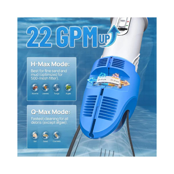 Consciot Cordless 1320 GPH Pool Vacuum Cleaner 22 GPM Rechargeable Handheld