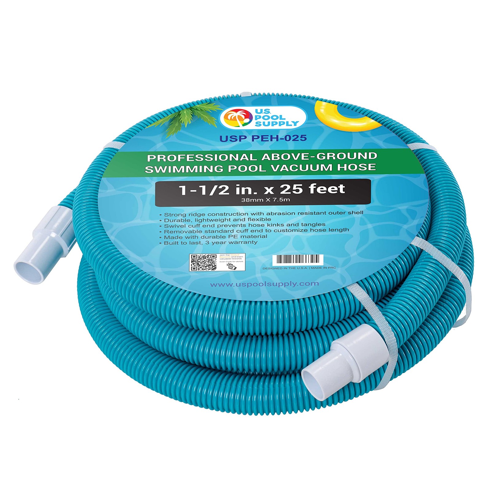 U.S. Pool Supply 1-1/2&Prime; x 25 Foot Professional 1-1/2-inch x 25-foot, Blue