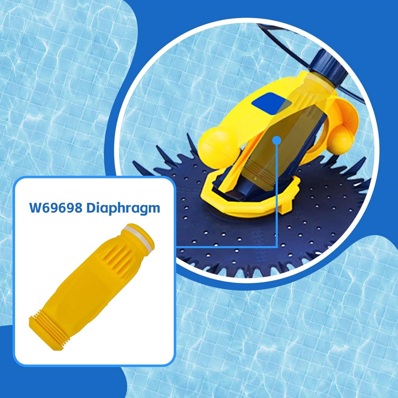 2PC Long Life W81701 Diaphragm W/ Ring For Zodiac Baracuda G3 G4 Pool Cleaner