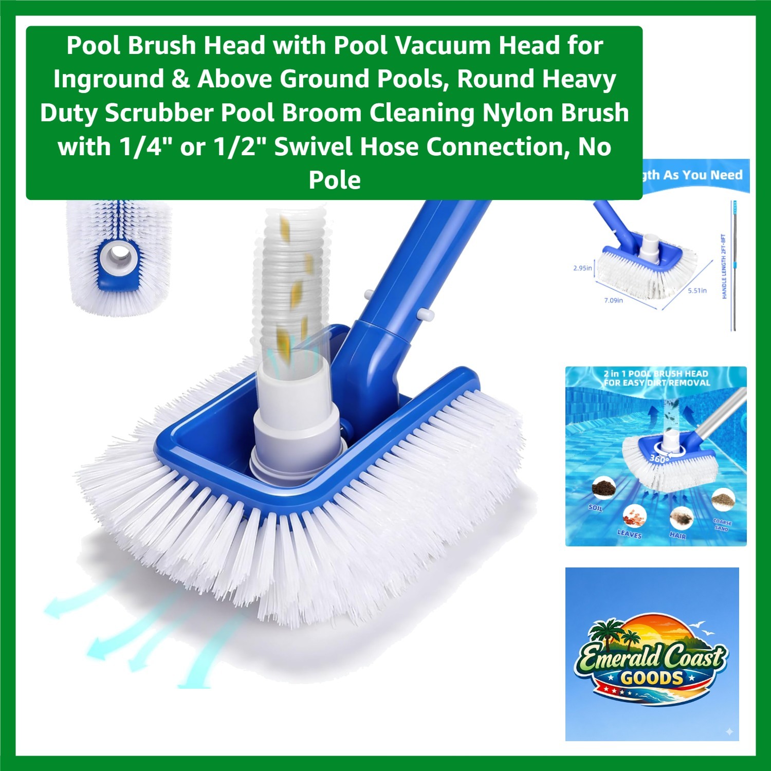 Transform Your Pool Care: Dual Function Brush with Adaptive Surface Capabilities