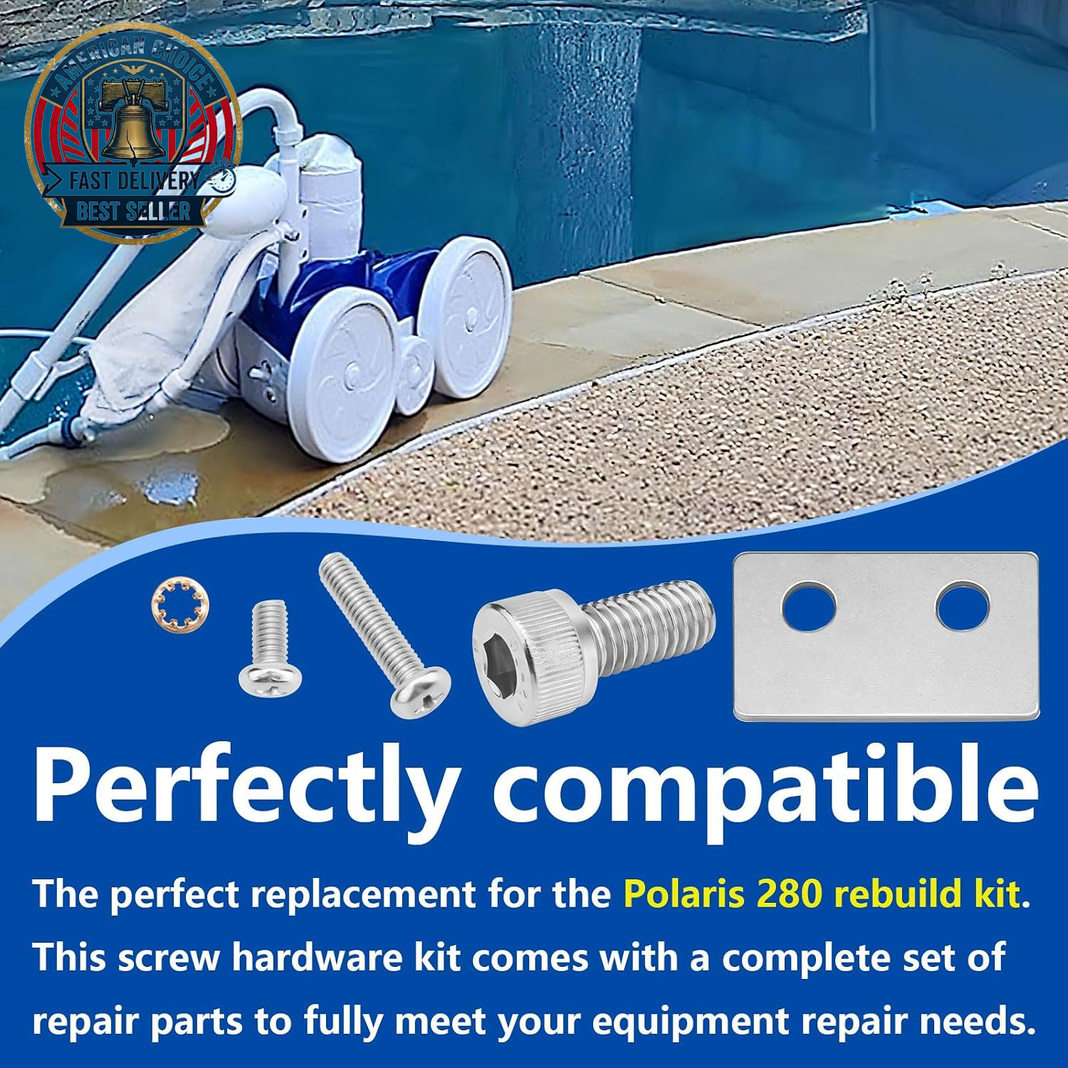 280 Pool Cleaner Hardware Screw Rebuild Kit for Polaris,1 Sweep Hose Adjust Scre