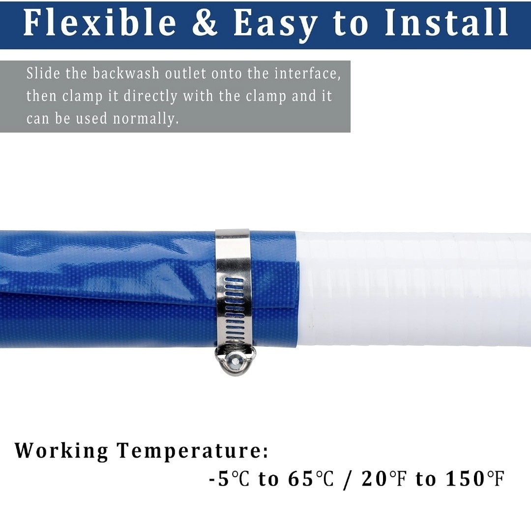 3&Prime; x 100ft Pool Backwash Hose Fiber Reinforced Bracket Not Incl Heavy Duty NEW