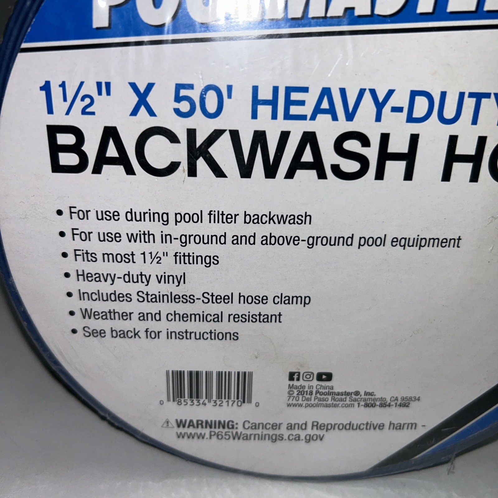 Flexible 1.5-Inch x 50ft Pool Backwash Hose – Ideal for In-Ground & Above-Ground