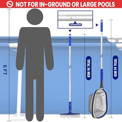 Swimming Pool Cleaning Kit, 14 » Brush Head & 50 » Telescopic Aluminum Pole