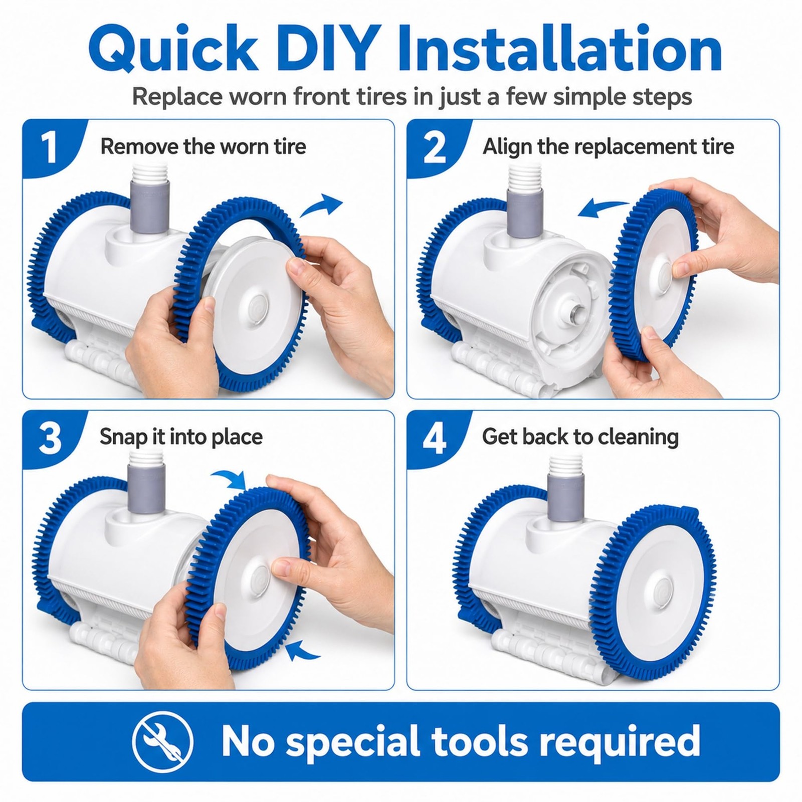 2 Pack 896584000-143 Blue Front Tire Kit with Super Hump, Compatible 7.7&Prime; OD