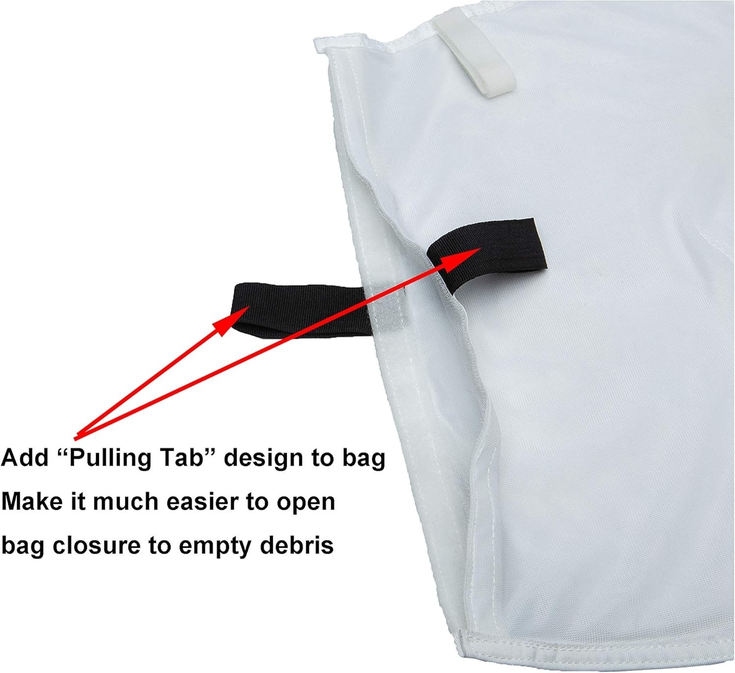 Enhanced Capacity Pool Cleaner Debris Bag with Innovative Pulling Tab Feature