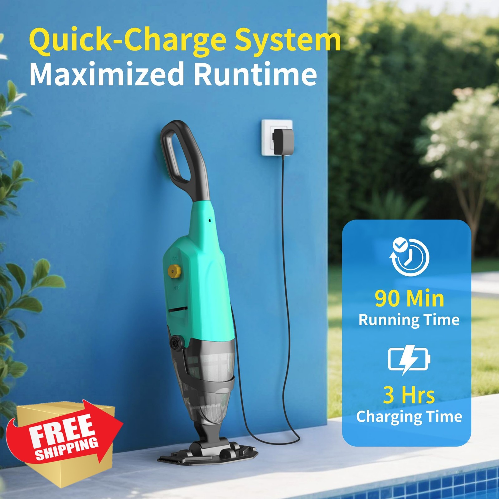 Mutaomay Pool Vacuum Green Cordless Above Ground