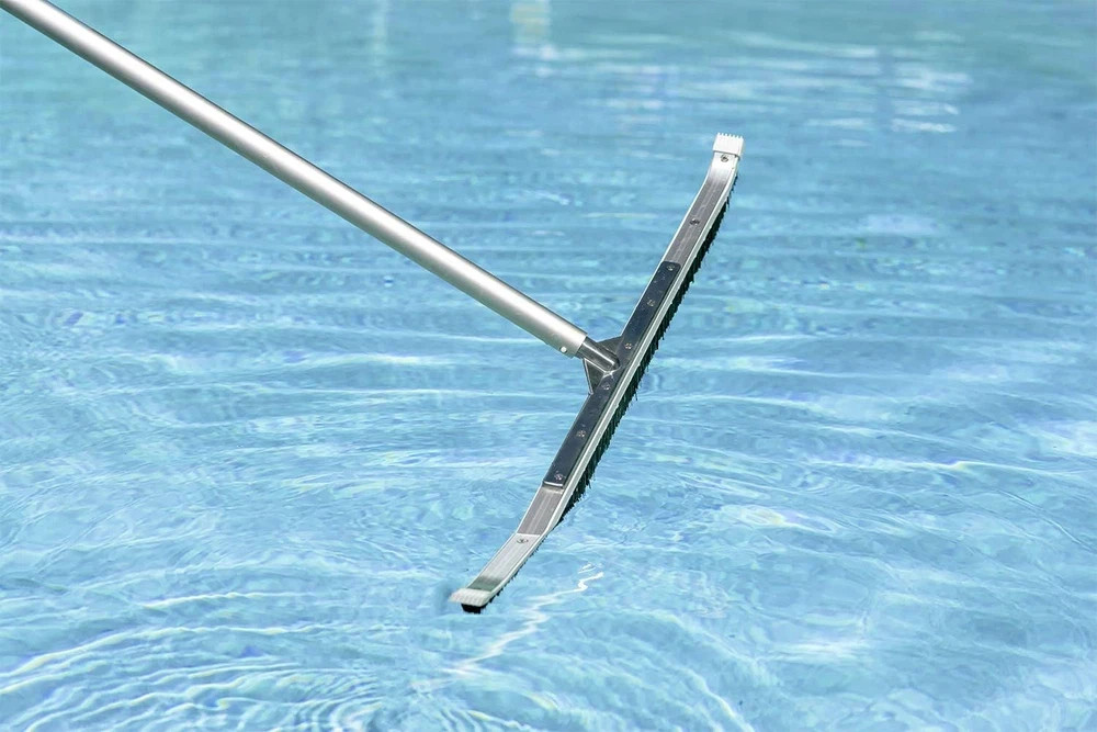 36-Inch Extra-Wide Commercial Swimming Pool Wall Brush, Heavy-Duty Aluminum Back