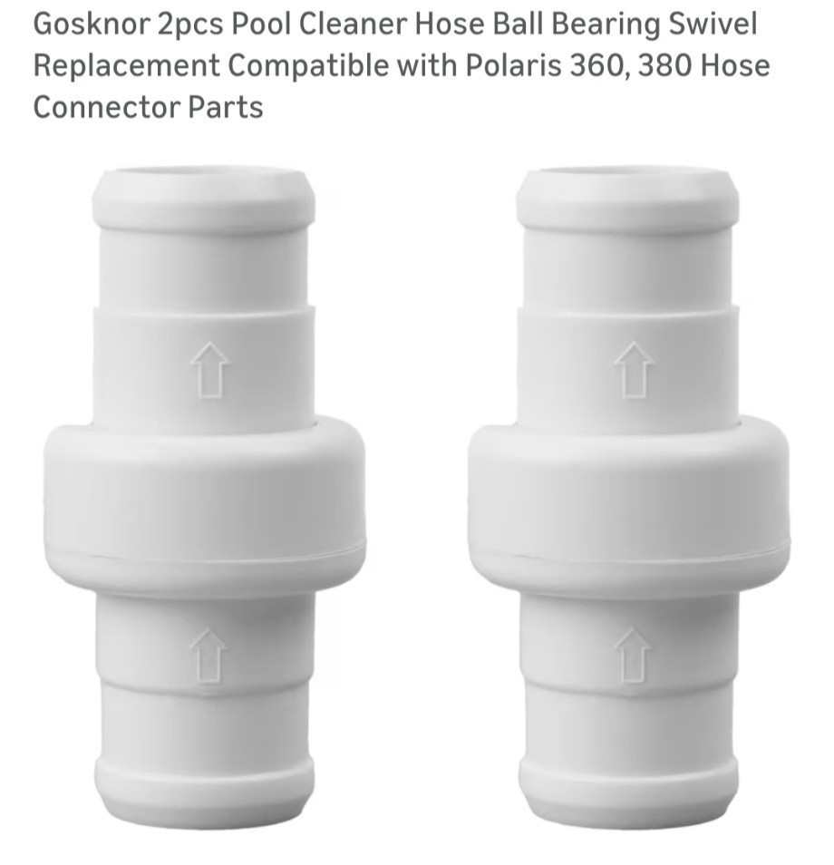 Gosknor 2-Pack Swivel Pool Cleaner Hose Connector for Polaris 360/380 White