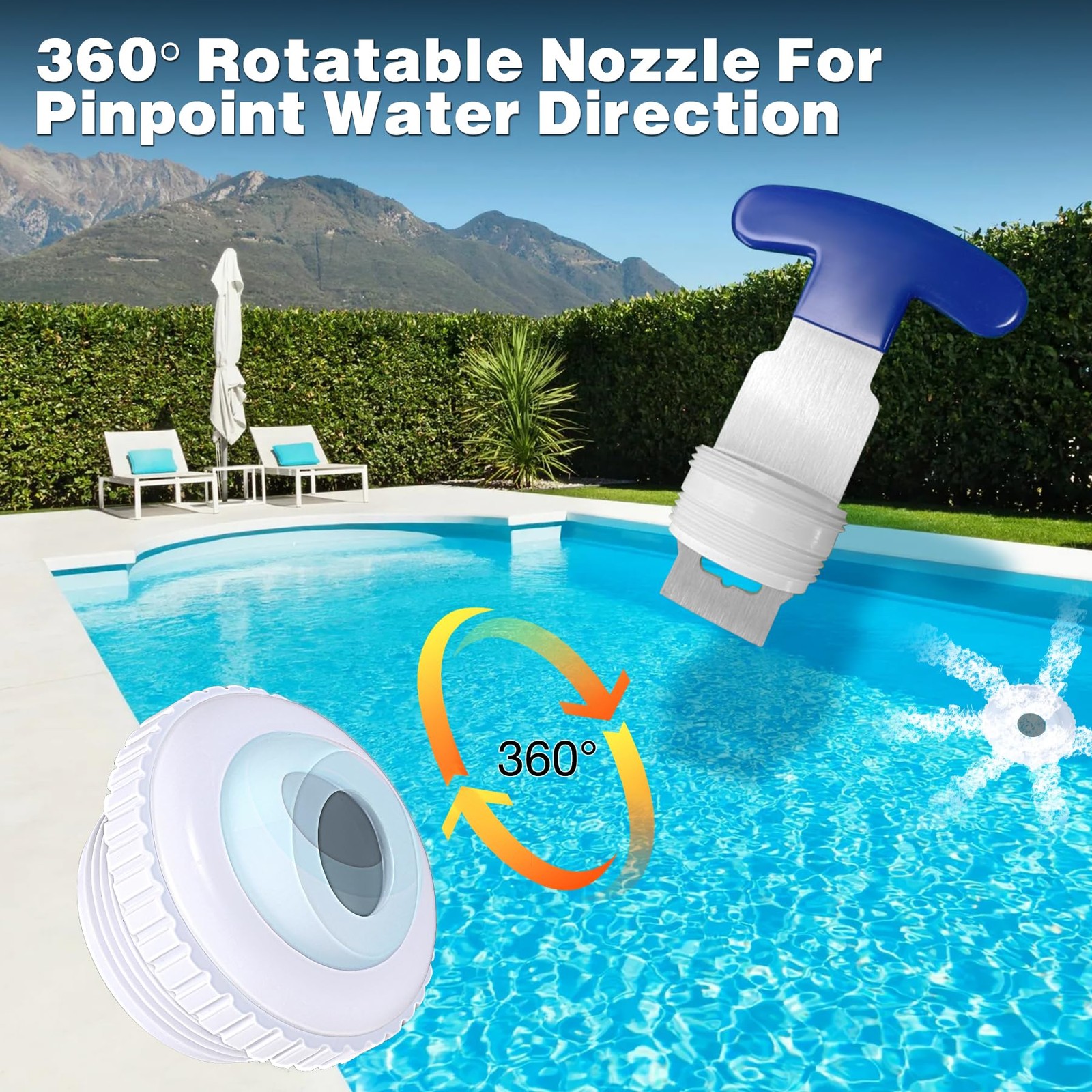 3/4&Prime;Pool Jet Nozzles Directional Flow Eyeball Inlet Fittings Fit white